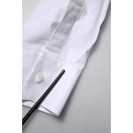 Dolce & Gabbana White Cotton Long Sleeves GOLD Formal Shirt