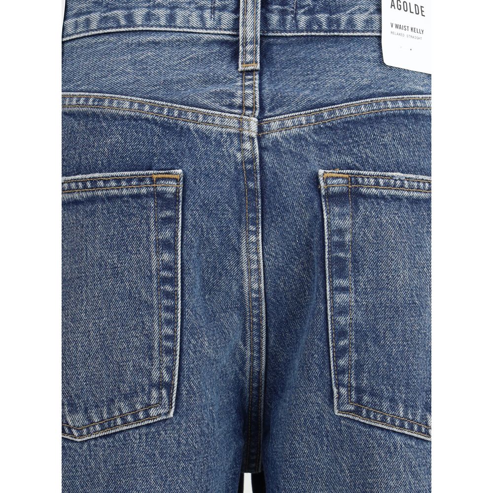 Agolde Blue Cotton Straight-Leg Jeans