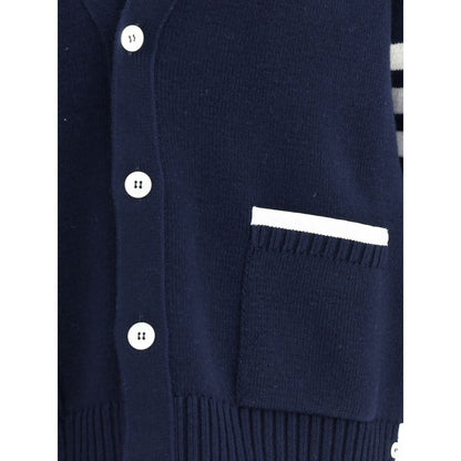 Thom Browne Blue Merino Wool Cardigan