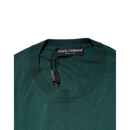 Dolce & Gabbana Green Cashmere Crew Neck Sweatshirt Sweater