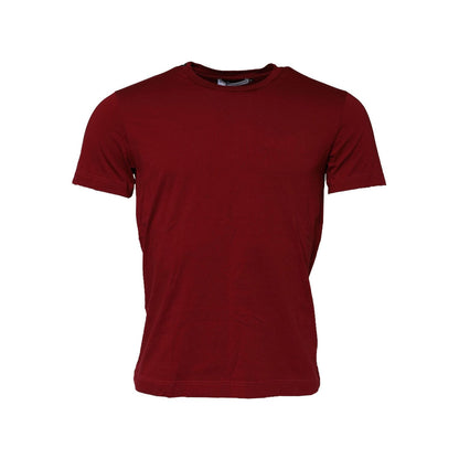 Dolce & Gabbana Dark Red Men Crew Neck Short Sleeve T-shirt