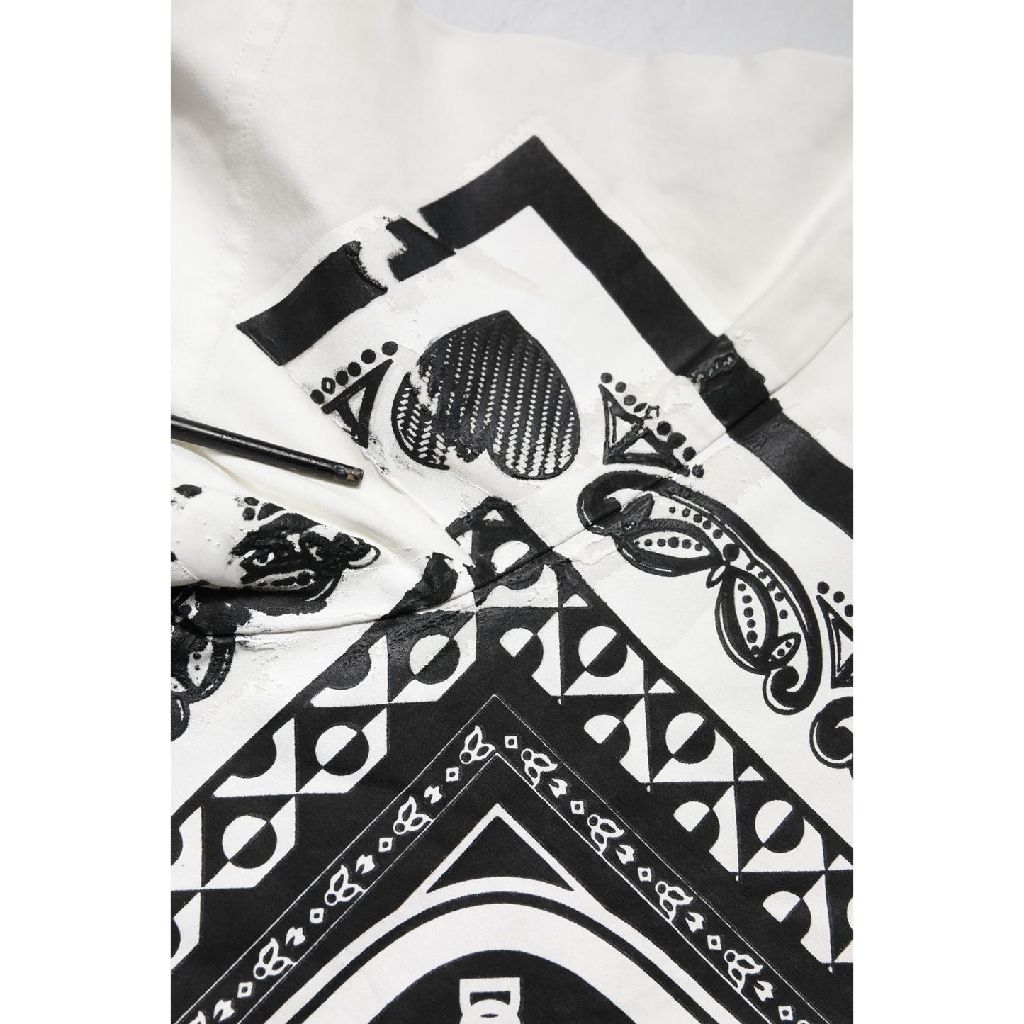 Dolce & Gabbana White Bandana Cotton Men Crew Neck T-shirt