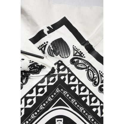 Dolce & Gabbana White Bandana Cotton Men Crew Neck T-shirt