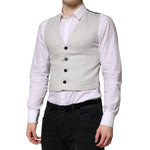 Dolce & Gabbana Gray Wool Dress Formal Men Waistcoat Vest TSH90456-48
