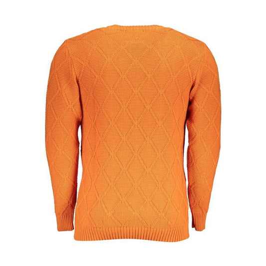 U.S. Grand Polo Orange Diamond Pattern Crew Neck Sweater