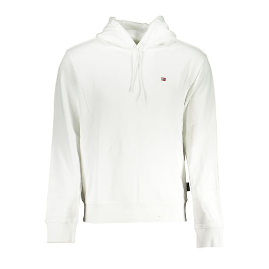 Napapijri Elegant White Hooded Cotton Sweater NA-28068-S