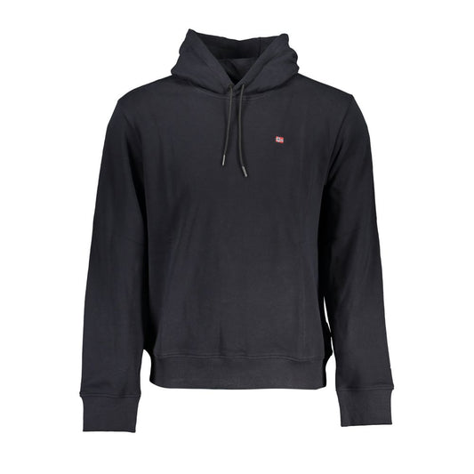 Napapijri Sleek Black Cotton Hooded Sweatshirt NA-28078-S