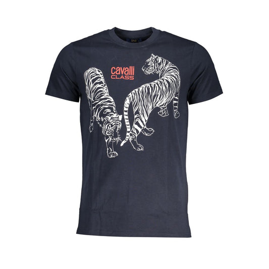 Cavalli Class Blue Cotton T-Shirt CA-28482-L