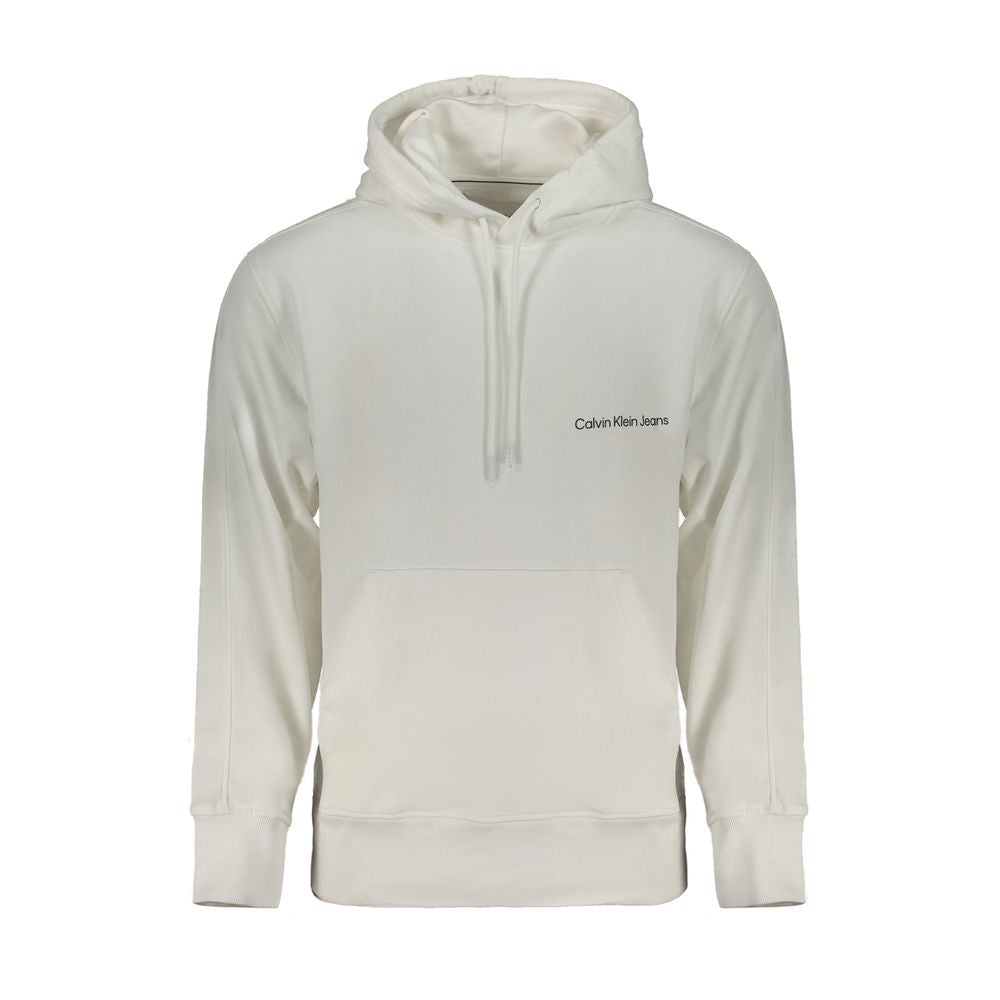 Calvin Klein White Cotton Men Sweater with Hood
