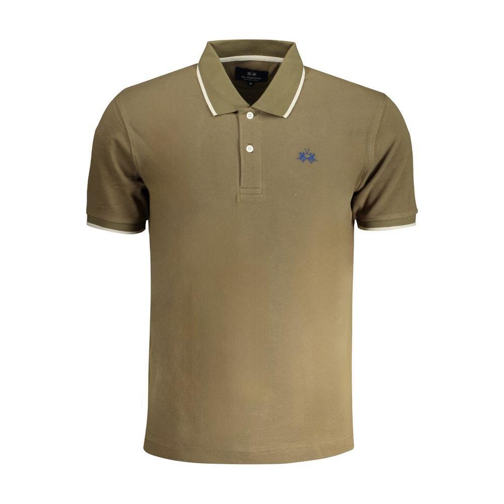 La Martina Green Cotton Polo Shirt LA-30437-S