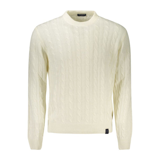 North Sails White Wool Men Sweater NO-32955-XL
