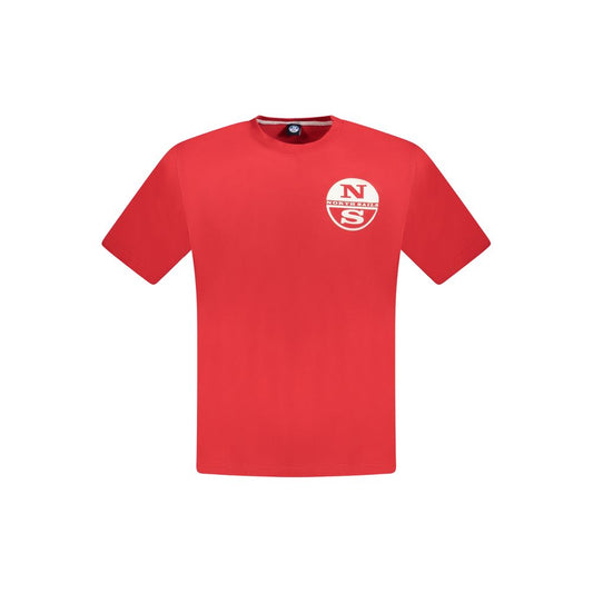 North Sails Red Cotton Men T-Shirt NO-33761-S