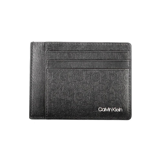 Calvin Klein Black Polyester Men Wallet with RFID blocking, sleek design, and logo, perfect for elevating everyday essentials.
