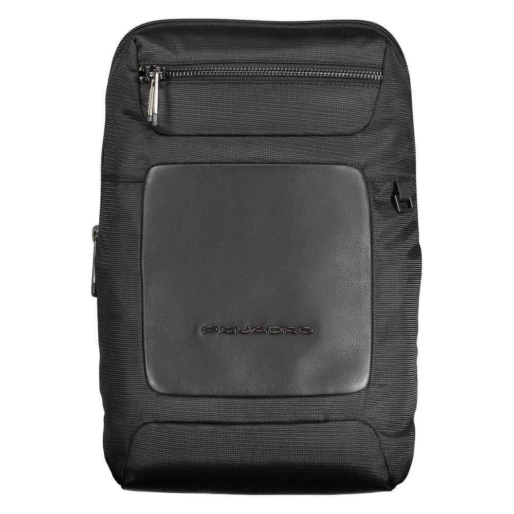 Piquadro Black Recycled Polyethylene Men Shoulder Bag PI-38101