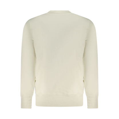 Calvin Klein Beige Cotton Men Sweater, showcasing a comfortable and stylish design for transitional weather. Sustainable and iconic fashion choice.