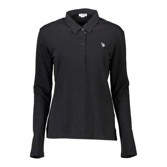 U.S. POLO ASSN. Black Cotton Women Polo Shirt US-9244-XL