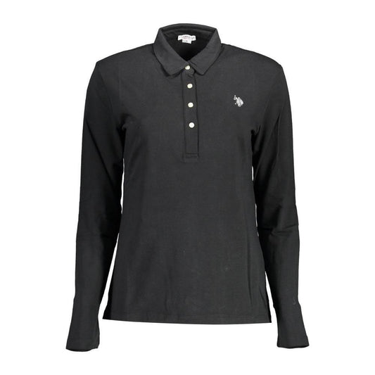 U.S. POLO ASSN. Black Cotton Women Polo Shirt US-16971-XL