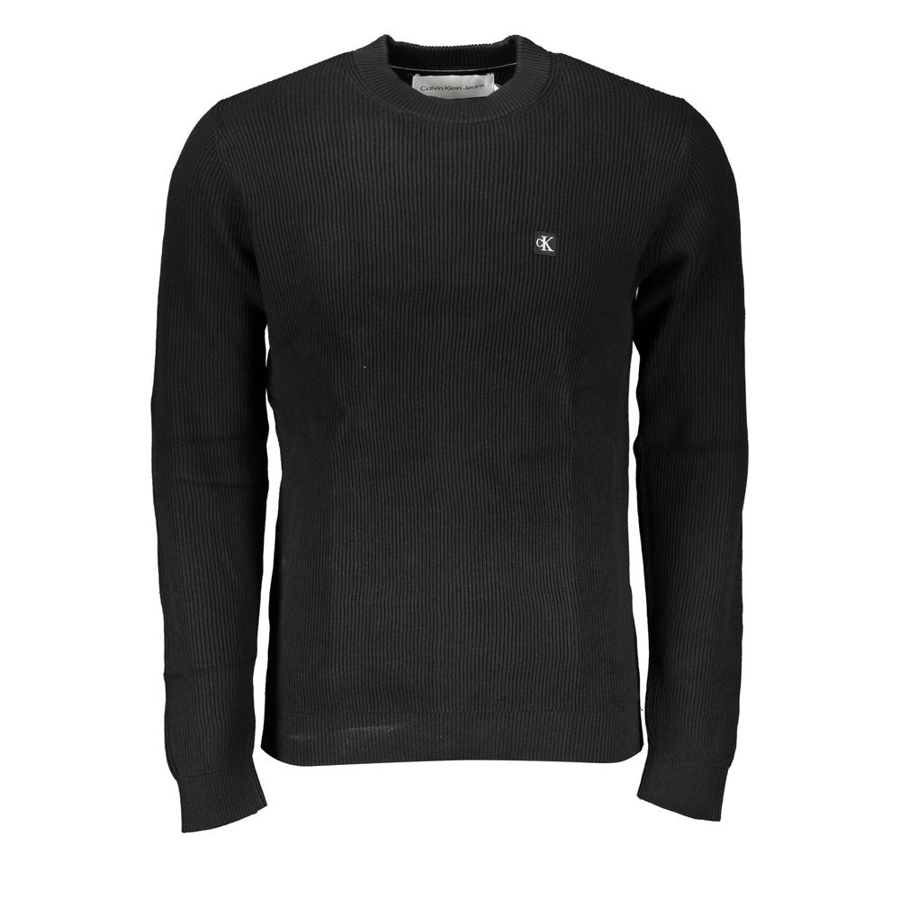 Calvin Klein Sleek Black Crew Neck Sweater with Logo CA-27239-XL
