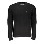 Calvin Klein Sleek Black Crew Neck Sweater with Logo CA-27239-XL