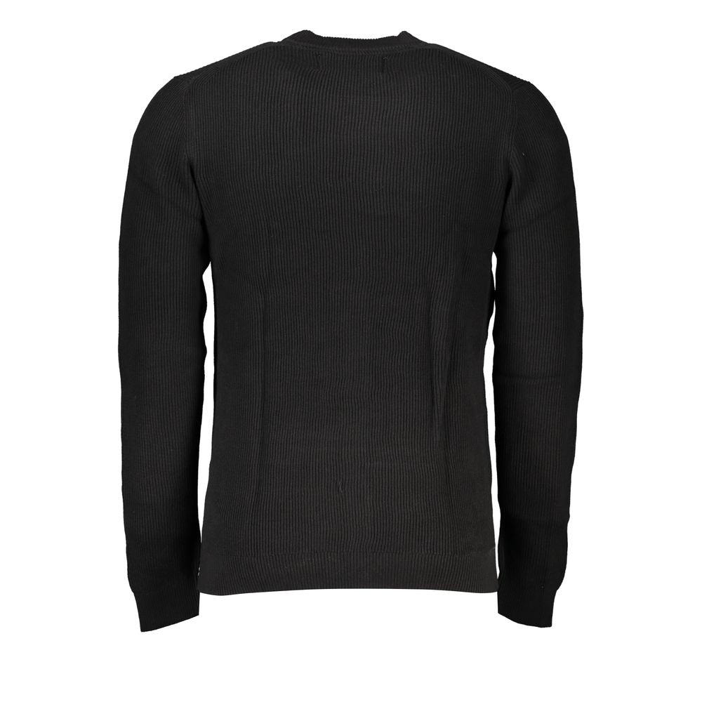 Calvin Klein Sleek Black Crew Neck Sweater with Logo CA-27239-XL