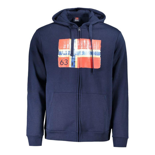 Norway 1963 Blue Cotton Men Hooded Sweater NO-31799-XL