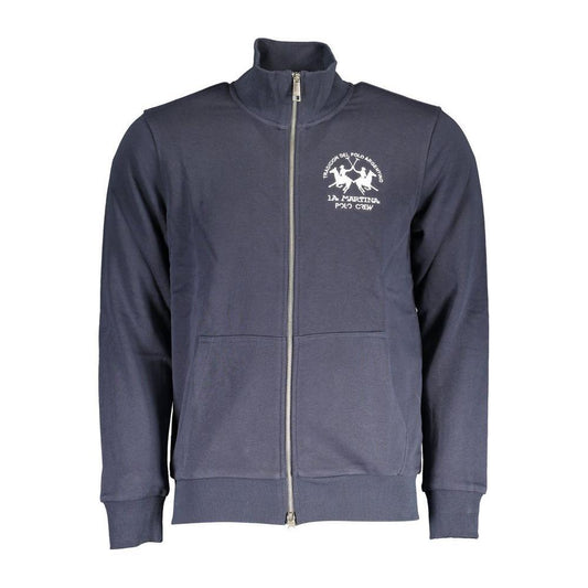 La Martina Blue Cotton Men Sweater LA-17143-S