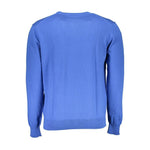 La Martina Blue Cotton Men Sweater LA-13238-S