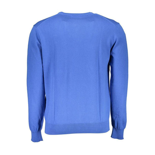 La Martina Blue Cotton Men Sweater LA-13238-S