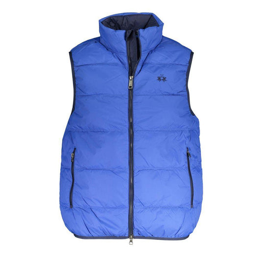La Martina Blue Polyamide Men Jacket LA-37634-M