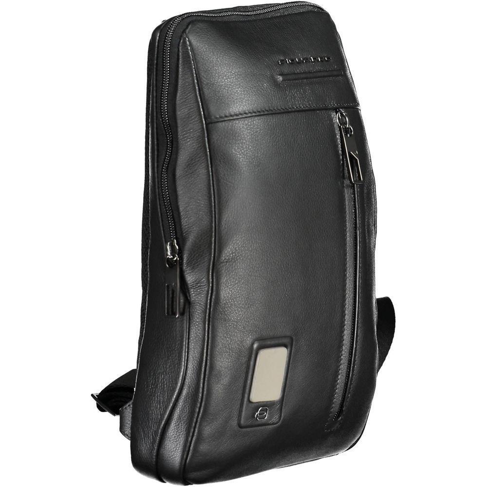 Piquadro Black Leather Men Shoulder Bag PI-20687