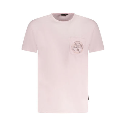 Napapijri Pink Cotton Men T-Shirt