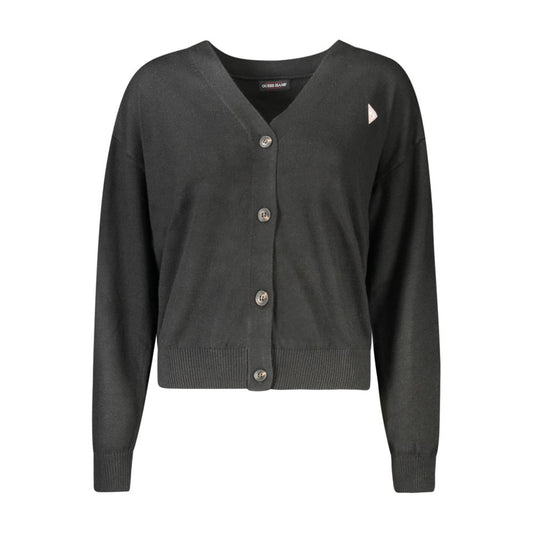 Guess Jeans Black Polyester Women Cardigan GU-35173-XS