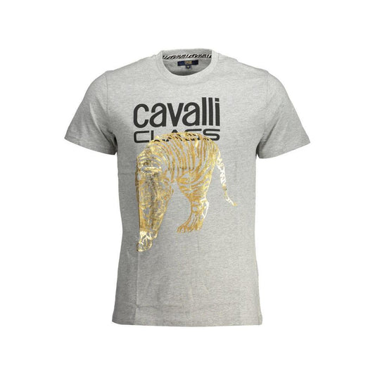 Cavalli Class Brown Cotton Men T-Shirt CA-36941-L