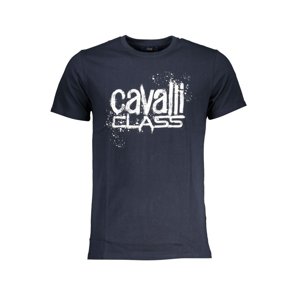 Cavalli Class Blue Cotton T-Shirt CA-28580-XL