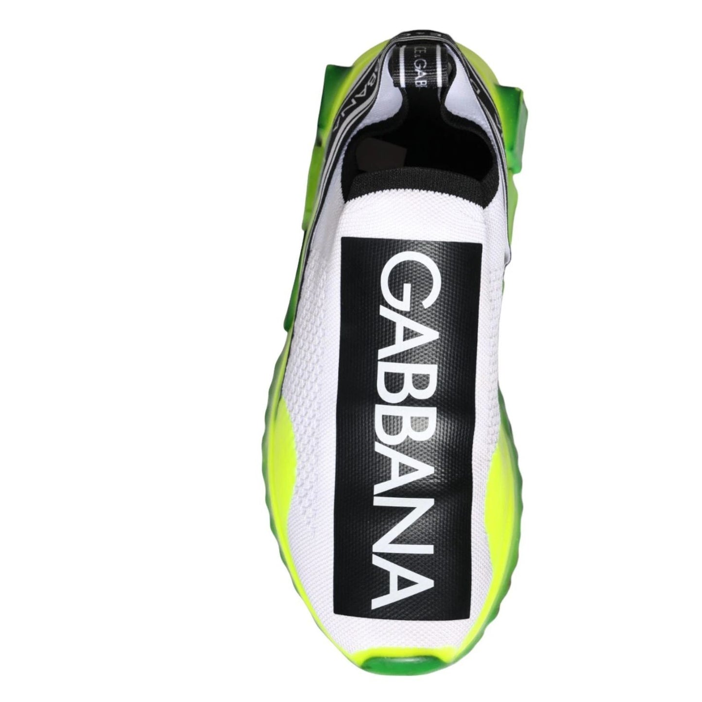 Dolce & Gabbana White Yellow Slip On Sorrento Sneakers Shoes