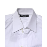 Dolce & Gabbana White Cotton GOLD Long Sleeves Formal Shirt