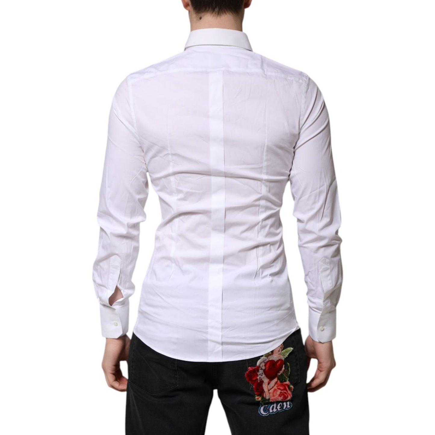 Dolce & Gabbana White GOLD Long Sleeves Dress Formal Shirt TSH906865-37