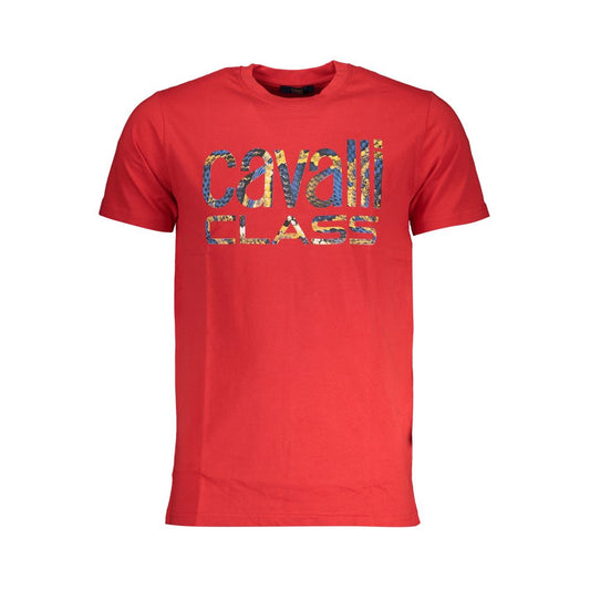 Cavalli Class Red Cotton T-Shirt CA-28601-L