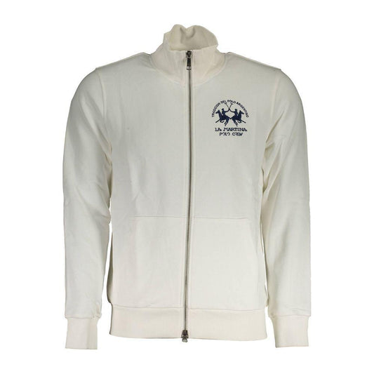 La Martina White Cotton Men Sweater LA-36963-M