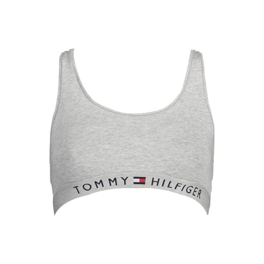Tommy Hilfiger Gray Cotton Women Sports Bra TO-4751-XS