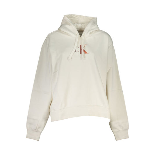 Calvin Klein Chic White Fleece Hooded Sweatshirt CA-24859-XL