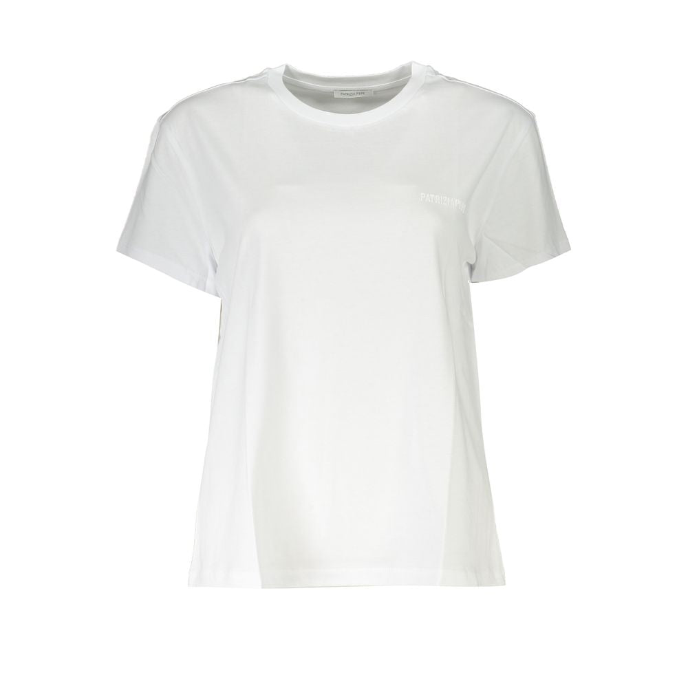 Patrizia Pepe Chic Organic Cotton Crew Neck Tee PA-28361-XS