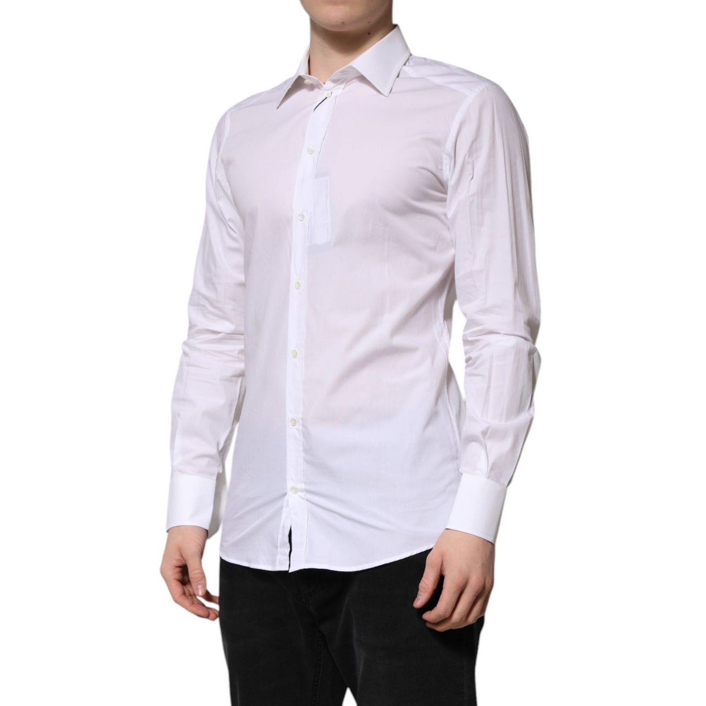 Dolce & Gabbana White GOLD Long Sleeves Dress Formal Shirt TSH906871-39