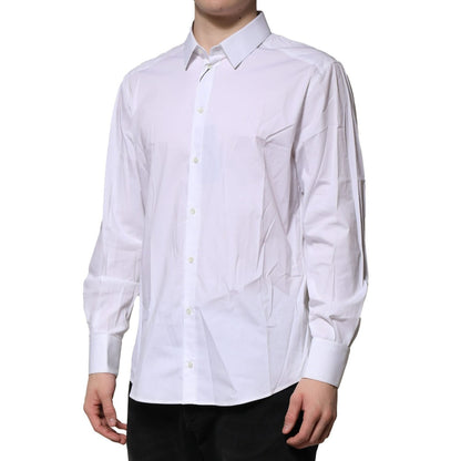 Dolce & Gabbana White GOLD Long Sleeves Dress Formal Shirt