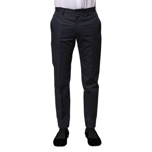 Dolce & Gabbana Dark Blue Cotton Formal Pants