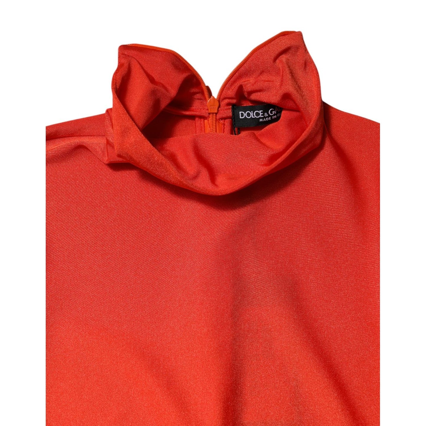 Dolce & Gabbana Red Nylon Turtleneck Bodycon Jumpsuit Dress