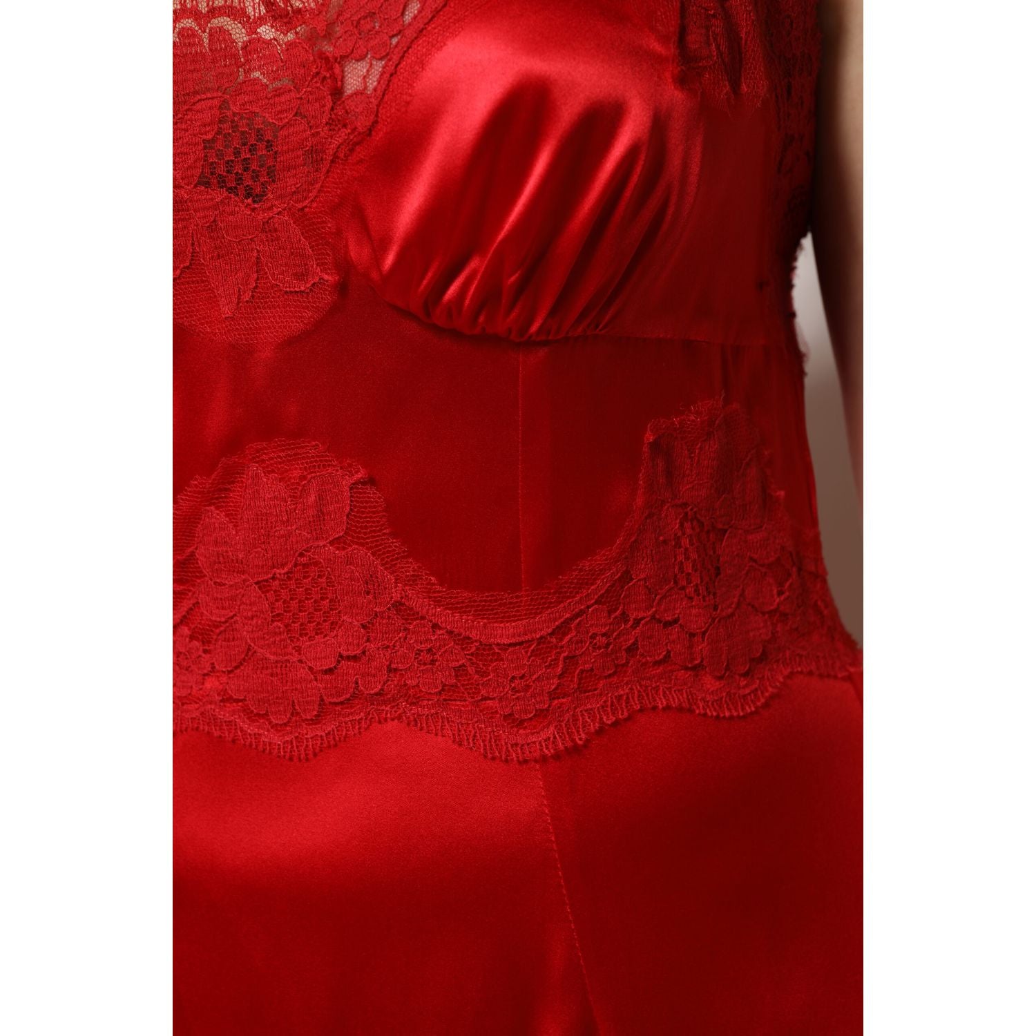 Dolce & Gabbana Red Silk Sleeveless Maxi Long Dress