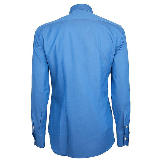 Made in Italy Blue Cotton Men's Shirt LO-15524-IT40 | M