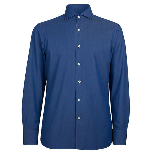 Made in Italy Blue Cotton Men's Shirt LO-15521-IT41 | L