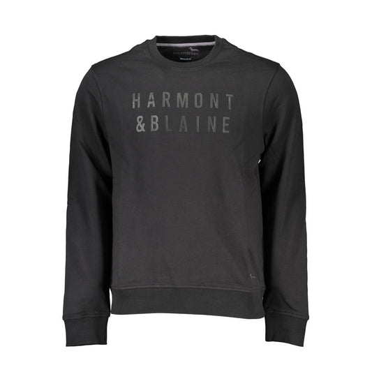 Harmont & Blaine Sleek Black Long-Sleeved Crew Neck Sweatshirt HA-23602-XL